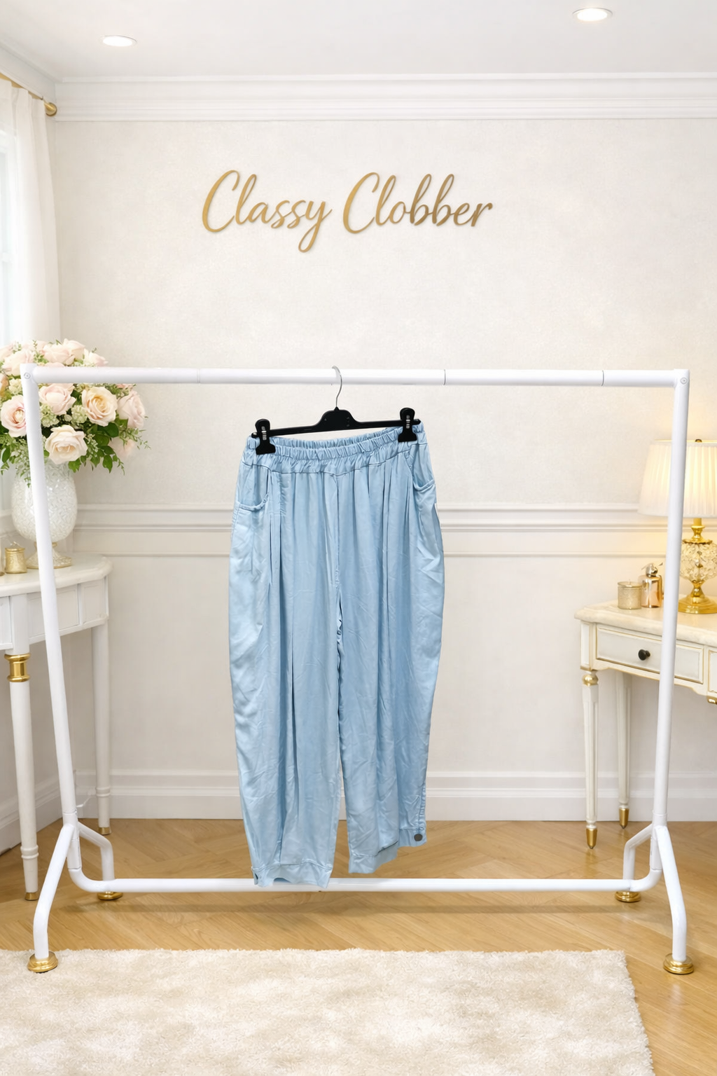 Plus Size Denim Barrel Trousers