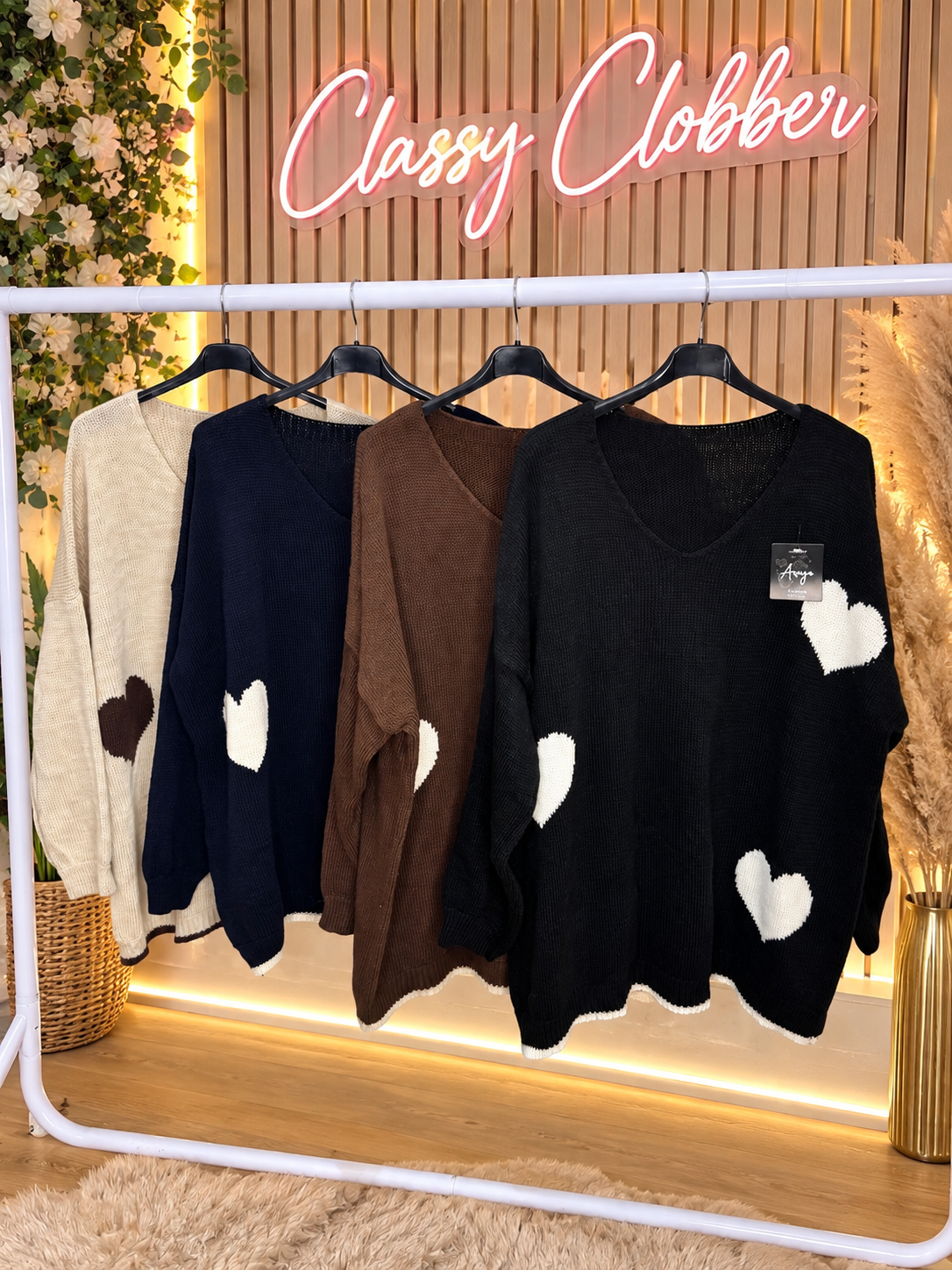 Plus Size Heart Knit Jumper