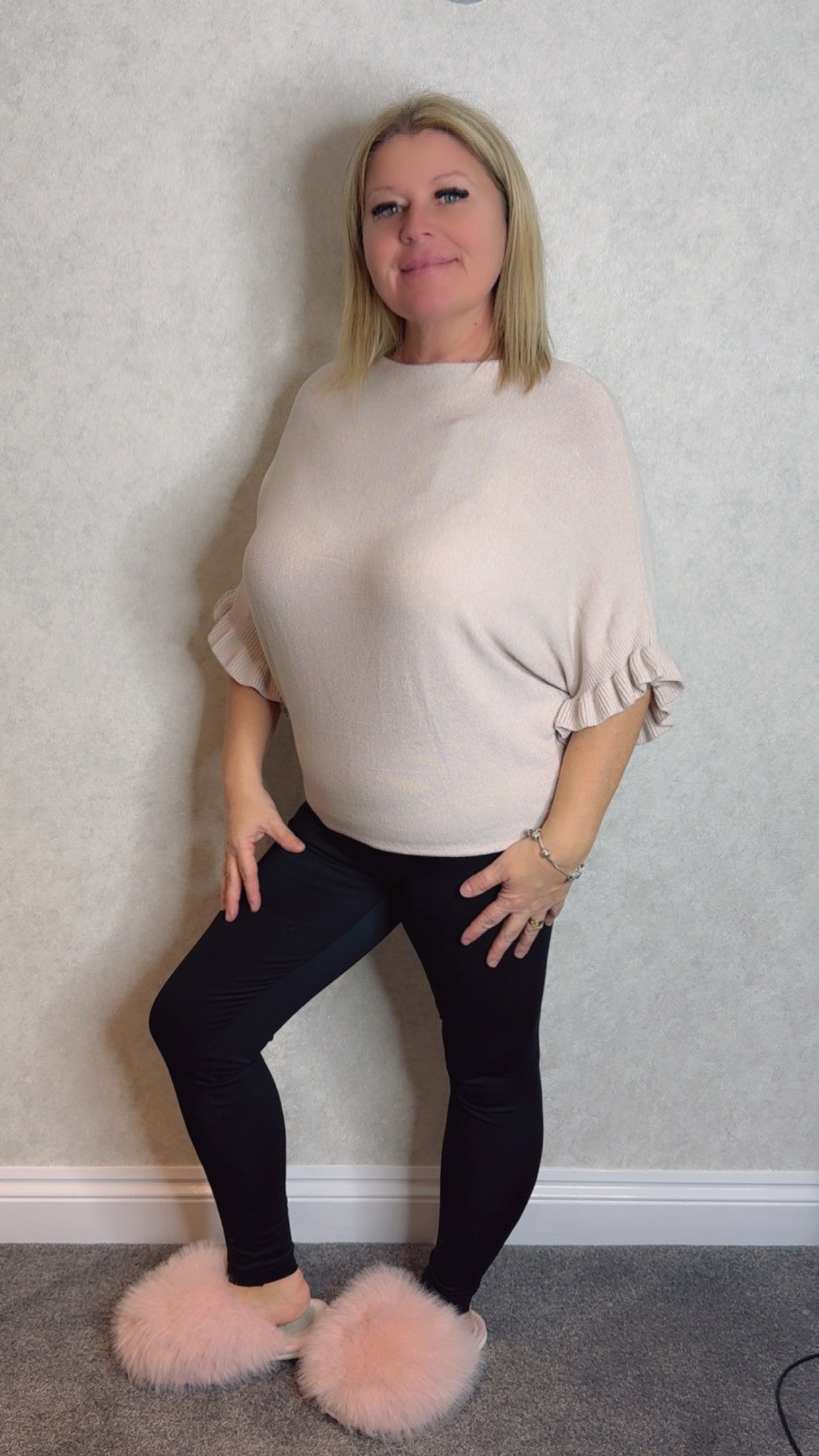 Kelly Knit Frill Sleeve Jumper