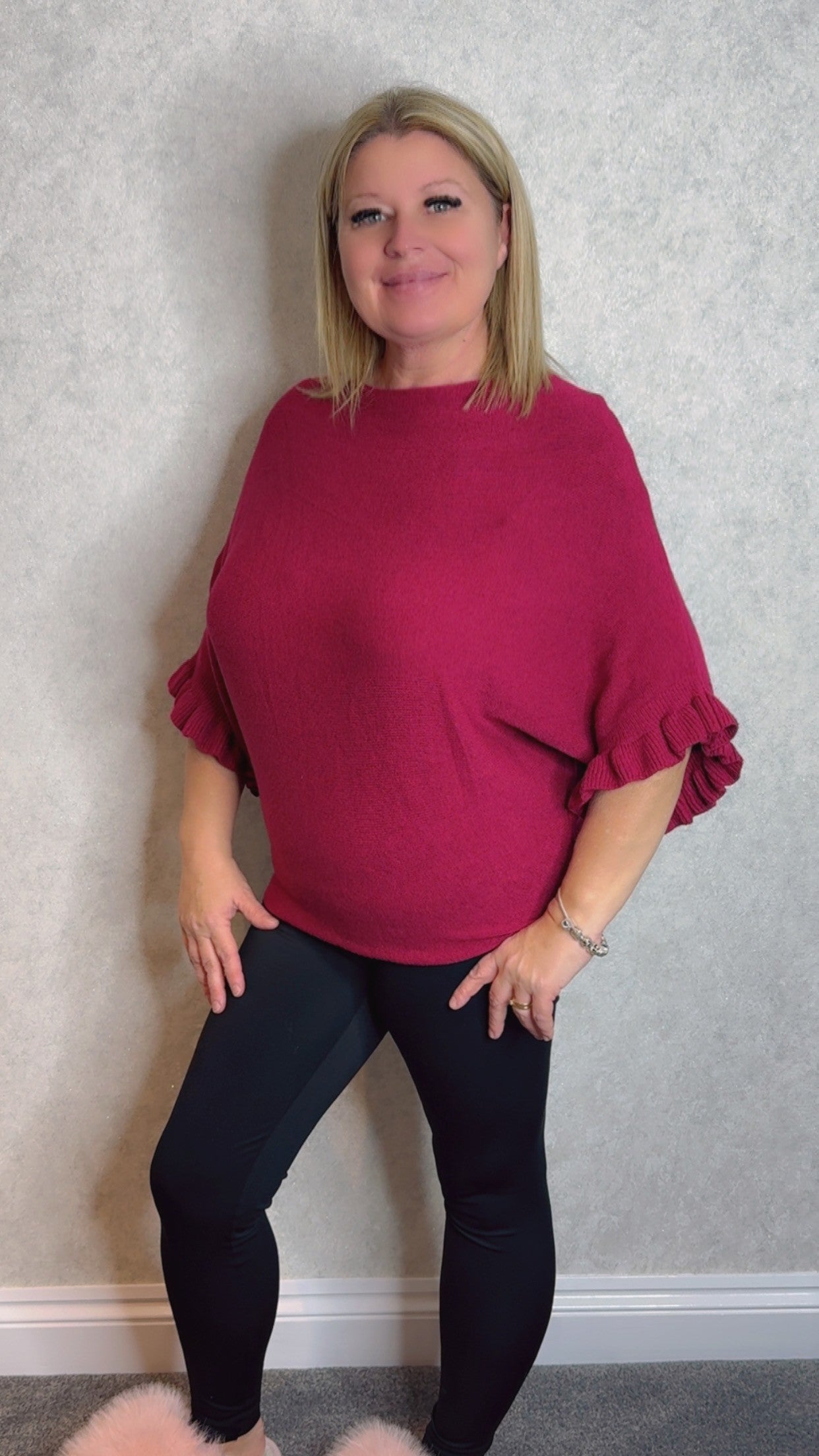 Kelly Knit Frill Sleeve Jumper