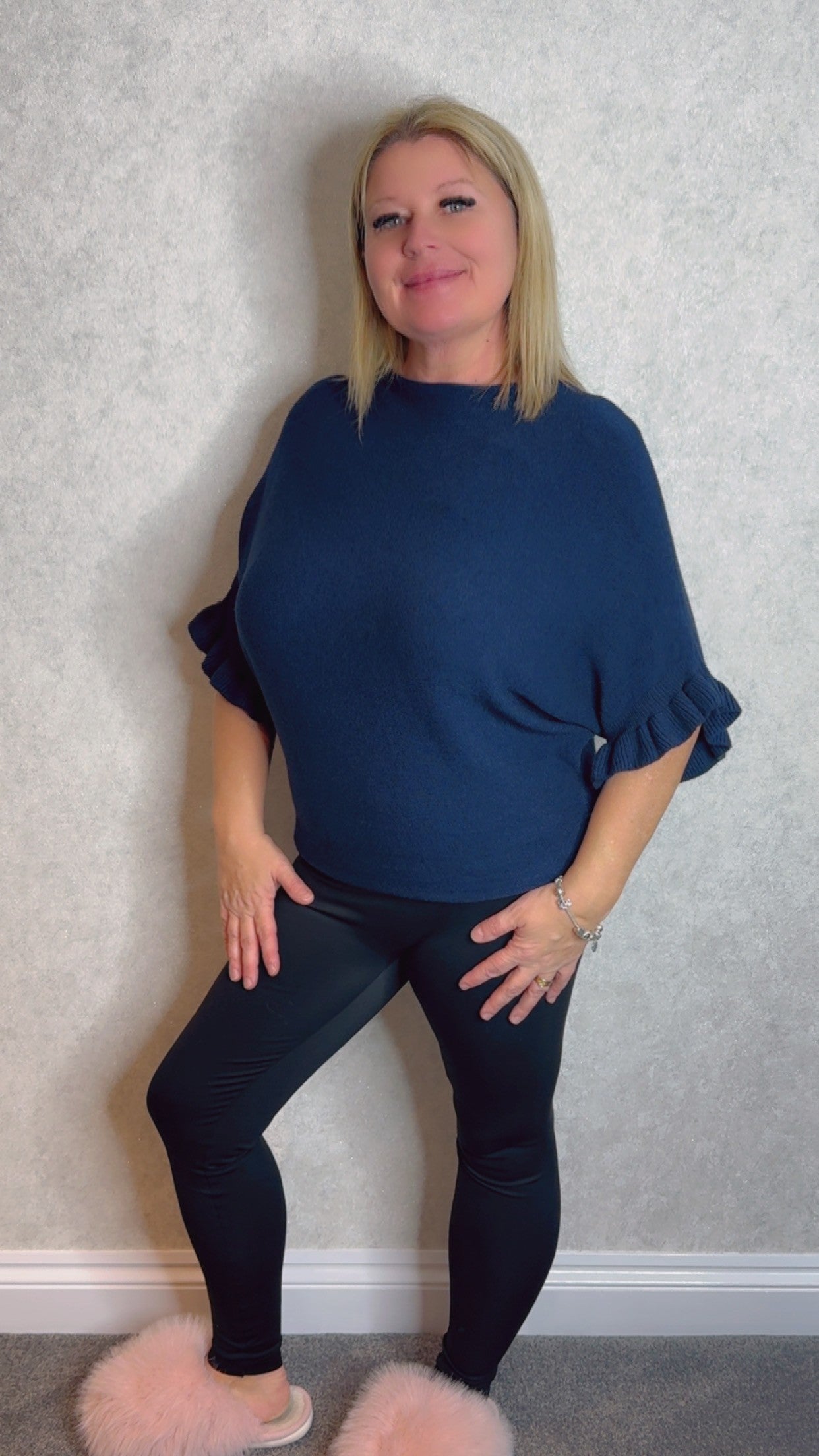 Kelly Knit Frill Sleeve Jumper