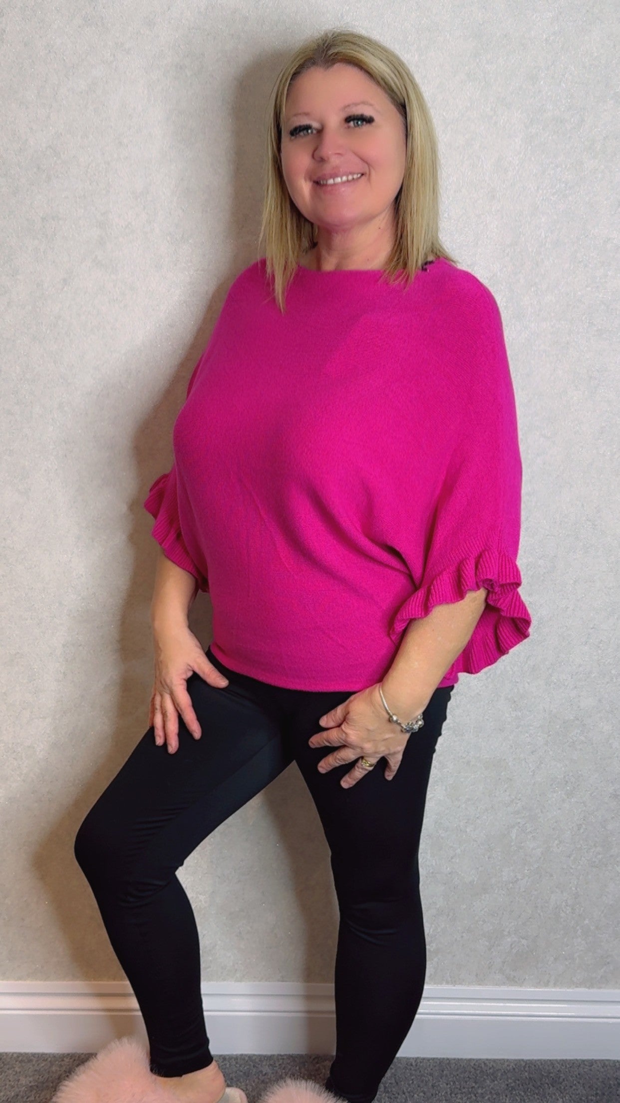 Kelly Knit Frill Sleeve Jumper