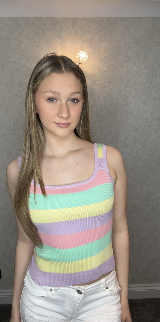 Daisy Range Ribbed Striped Top