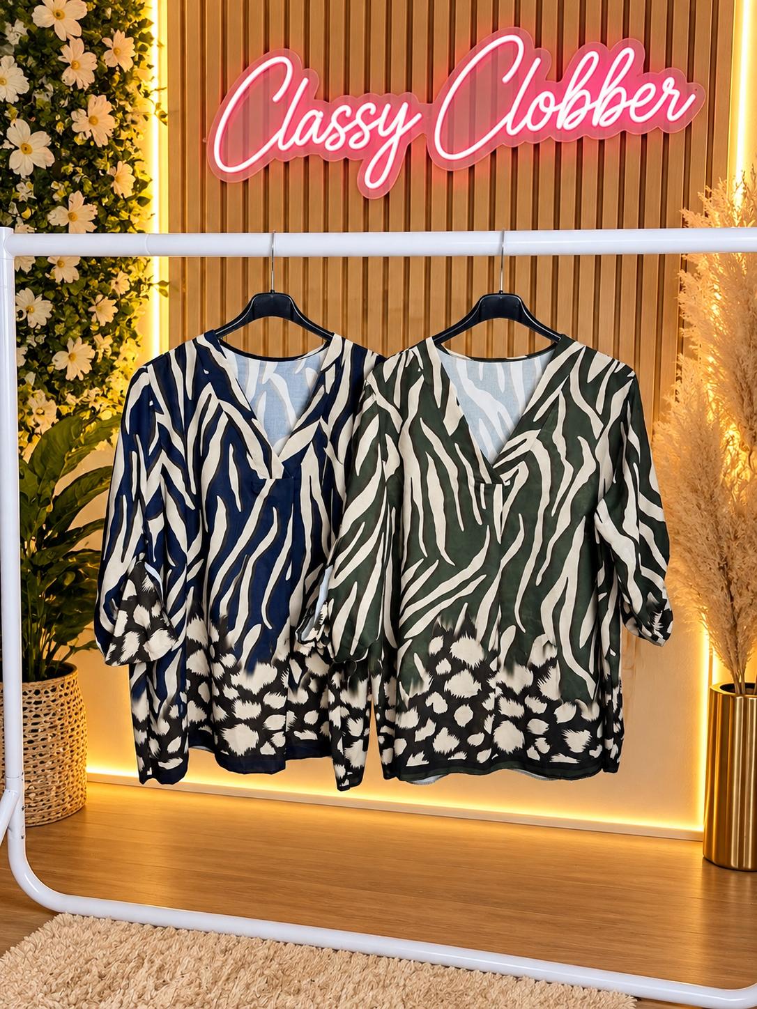 Plus Size Zebra Print Top