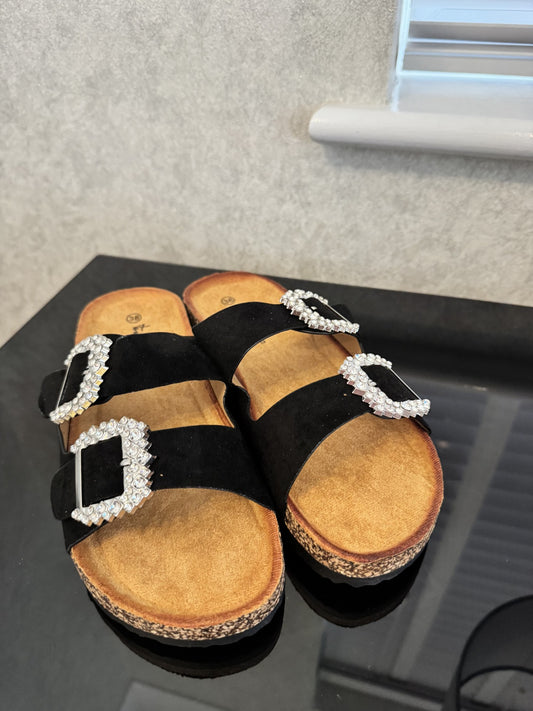 Black Bling Sandals